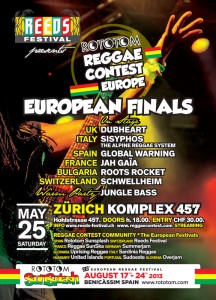 Gran final del Reggae Contest Europeo el 25 de mayo en Zurich