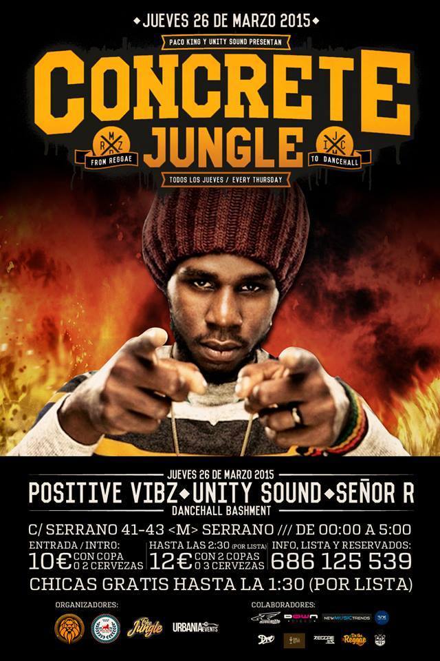 Reggae.es » Concrete Jungle; este jueves con Positive Vibz, Unity Sound